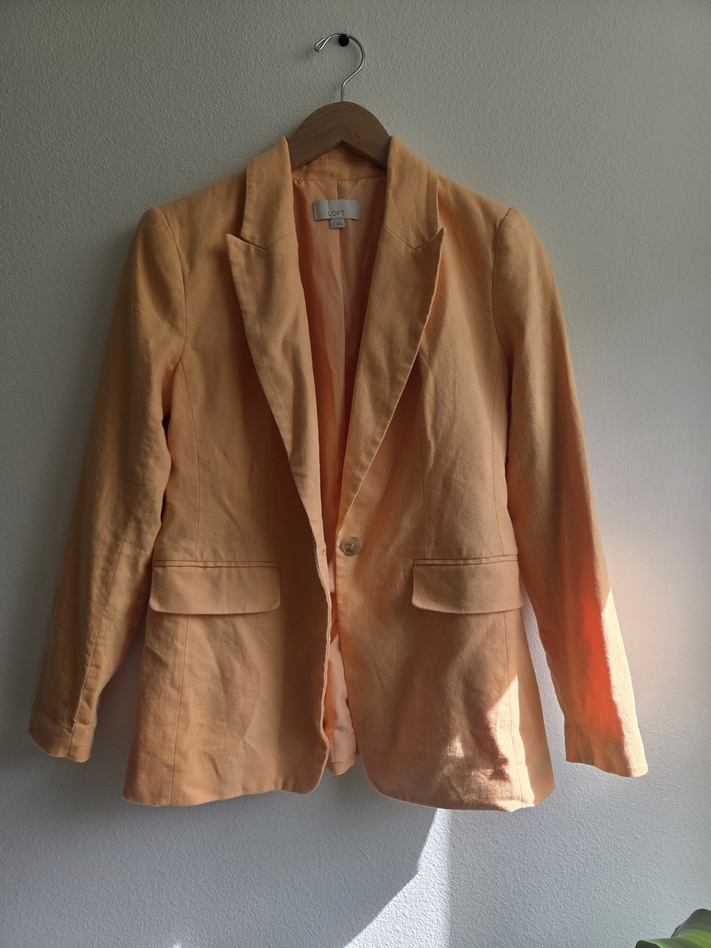 LOFT Peach Blazer - Single-Button Tailored Jacket